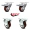 Service Caster 3.5 Inch Maroon Polyurethane Swivel Top Plate Caster Lock Brake 2 Rigid, 2PK SCC-TTL20S3514-PPUB-MRN-2-R-2 - alternate 3